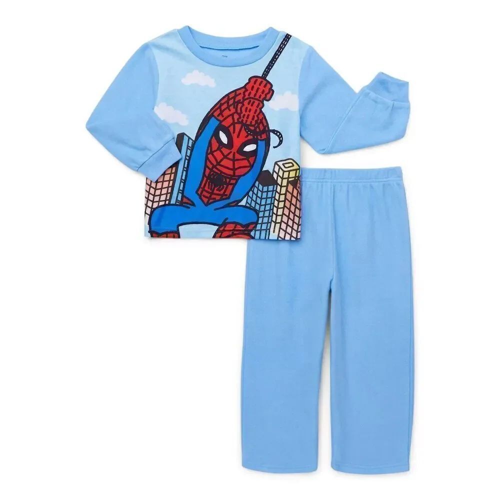 Spider man Toddler Long Sleeve Top and Pants, 2-Piece Pajama Set 12M